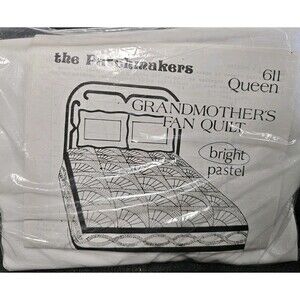 The Patchmakers Grandmother's Fan Quilt DIY 611 Kit Queen Sized Bright Colors